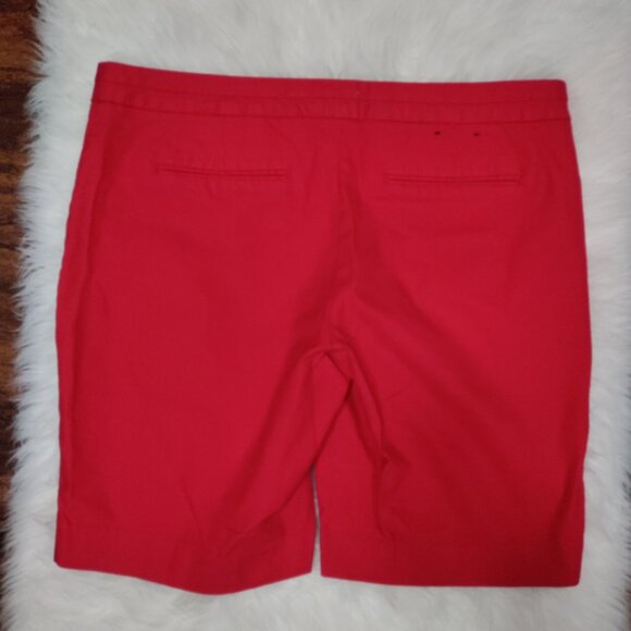 Banana Republic Womens Red Hampton Fit Shorts Size 14 Cotton Blend Twee Preppy - Picture 8 of 13